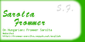 sarolta frommer business card